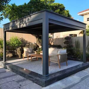 Supremo Leisure Sandringham 3m X 4m Gazebo / Pergola With Electric Roof - Charcoal