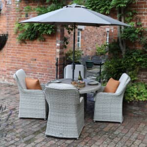 Supremo Hemsby 4 Seat 120cm Round Dining Set
