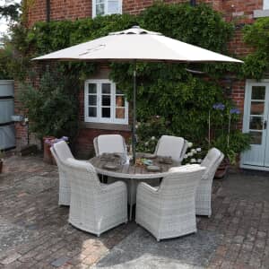 Supremo Hemsby 6 Seat 140cm Round Dining Set