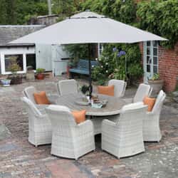 Supremo Hemsby 8 Seat 220x145cm Oval Dining Set with 70cm Lazy Susan