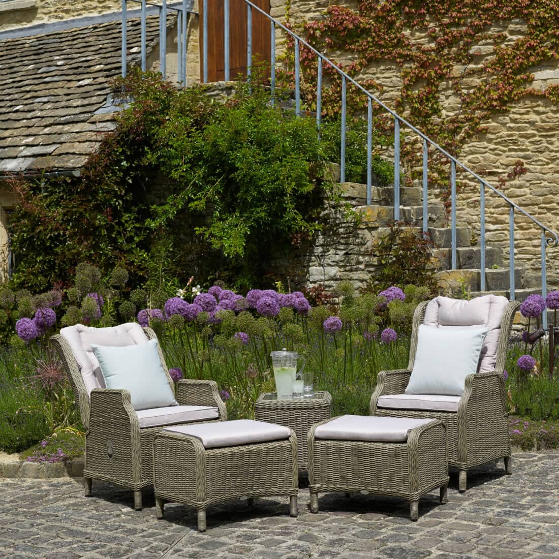 Bramblecrest Oakridge 2 Recliners Footstools and Coffee Table