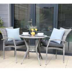 Supremo Leisure Iris 2 Seat Round Bistro Stacking Chair Set