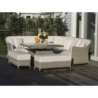 Bramblecrest Monte Carlo Modular Corner Sofa with Square Adjustable Table and 2 Benches