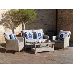 Bramblecrest Tetbury Nutmeg 2 Seat Sofa  2 Sofa Armchairs with Eco Cushions  Coffee Table with Tree Free Top