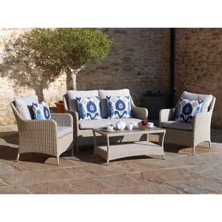 Bramblecrest Tetbury Nutmeg 2 Seat Sofa  2 Sofa Armchairs with Eco Cushions  Coffee Table with Tree Free Top