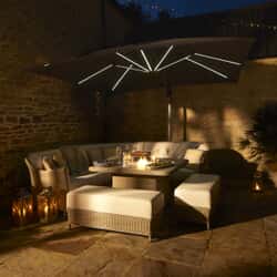 Bramblecrest Monte Carlo Modular Corner Sofa with Square Firepit Table and 2 Benches