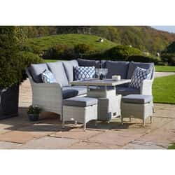 Bramblecrest Tetbury Modular Sofa with Mini Adjustable Tree Free Casual Dining Table and 2 Stools Cloud/Pebble