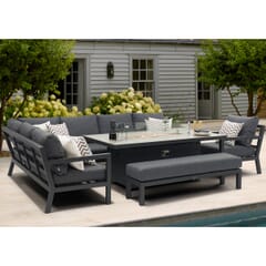 Bramblecrest La Rochelle Rectangle Sofa with Large Fire Pit Table Armchair and Bench