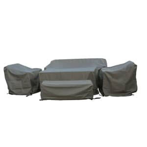 Bramblecrest 3 Seat Sofa with 2 x Sofa Chairs Rectangle Casual Dining Table Set Cover