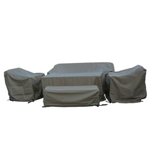 Bramblecrest 3 Seat Sofa with 2 x Sofa Chairs Rectangle Casual Dining Table Set Cover