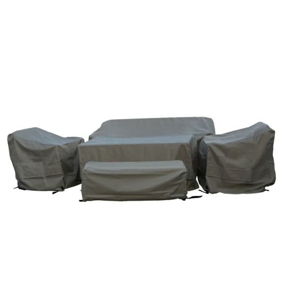 Bramblecrest 3 Seat Sofa with 2 x Sofa Chairs Rectangle Casual Dining Table Set Cover