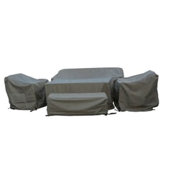 Bramblecrest 3 Seat Sofa with 2 x Sofa Chairs Rectangle Casual Dining Table Set Cover