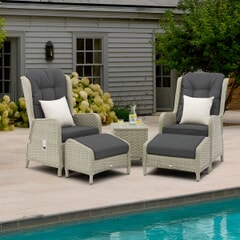 Bramblecrest Chedworth Deluxe Recliner Set with 2 Footstools  Ceramic Top Coffee Table - Dove Grey