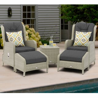 Bramblecrest Chedworth Recliner Set with 2 Footstools  Ceramic Top Coffee Table - Dove Grey