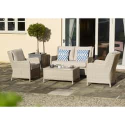 Bramblecrest Chedworth 2 Seater Sofa with 2 Sofa Armchairs and Coffee Table - Sandstone