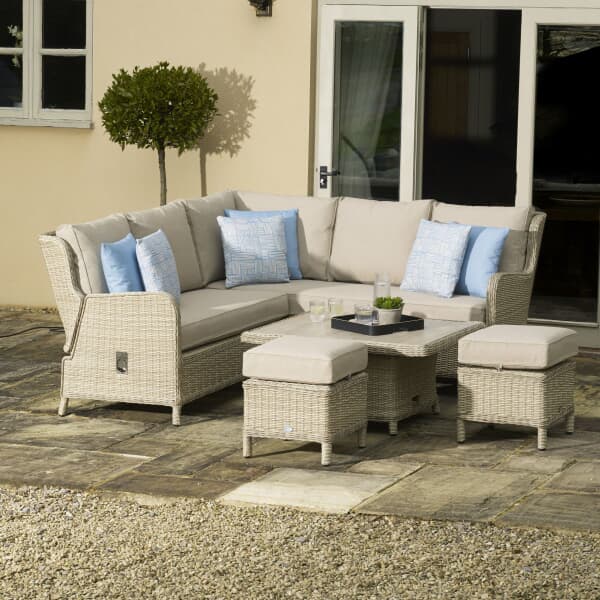 Bramblecrest Chedworth Reclining Modular Sofa with Mini Dual Height Ceramic Table - Sandstone