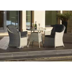 Bramblecrest Monterey 80cm Bistro Table with 2 Armchairs - Dove Grey - 2025