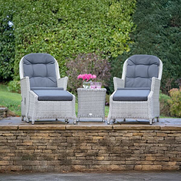 Bramblecrest Monterey Recliner Set with 2 Footstools Ceramic Top Side Table Dove Grey - 2026