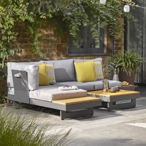 Bramblecrest Vilamoura Square Modular Sofa with Square FSC Teak Coffee Table