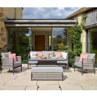 Bramblecrest Mauritius 3 Seat Sofa with Rectangle Adjustable Table - Eco Cobble