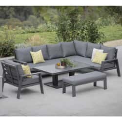 Bramblecrest Amsterdam L-Shape Sofa with Rectangle Adjustable Height Table