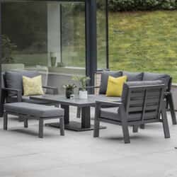 Bramblecrest Amsterdam 3 Seat Sofa with Rectangle Adjustable Height Table Set
