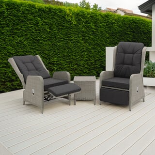 Bramblecrest Chedworth Deluxe Recliner Set with Integral Footstools - Dove Grey