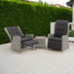 Bramblecrest Chedworth Deluxe Recliner Set with Integral Footstools - Dove Grey