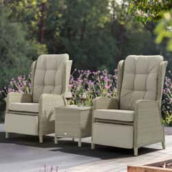 Bramblecrest Chedworth Deluxe Recliner Set with Integral Footstools - Sandstone