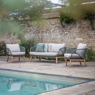 Bramblecrest Helsinki 2 Seat Sofa with 2x Sofa Chairs And Rectangle Coffee Table Fern Green