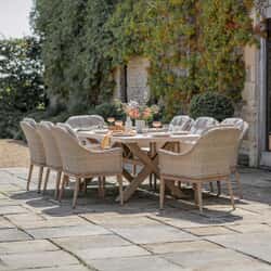 Bramblecrest Monterey Deluxe Vogue 8 Seat Rectangle Dining Set Sandstone