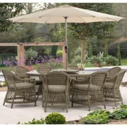 Bramblecrest RHS Rosemoor 8 Seat Elliptical Dining Set with Lazy Susan