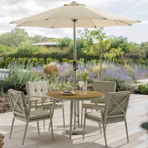 Bramblecrest RHS Wisley 4 Seat Round Dining Set - Mocha