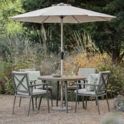 Bramblecrest RHS Wisley 4 Seat Round Dining Set - Sage