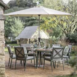 Bramblecrest RHS Wisley 6 Seat Elliptical Dining Set - Sage