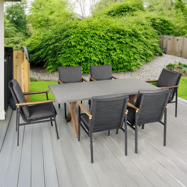 Supremo Polperro 6 Seat 180x90cm Rectangular Dining Set