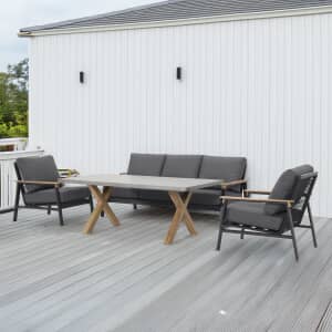 Supremo Polperro Lounge Dining with 180x90cm Rectangular Lounge Dining Table (without footstools)