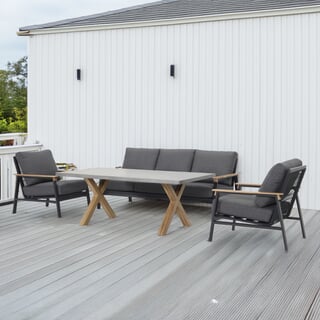 Supremo Polperro Lounge Dining with 180x90cm Rectangular Lounge Dining Table (without footstools)