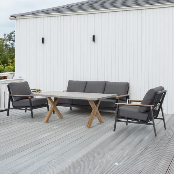 Supremo Polperro Lounge Dining with 180x90cm Rectangular Lounge Dining Table (without footstools)