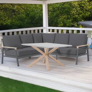 Supremo Polperro Mini Modular Set with 90cm Square Lounge Dining Table (without footstools)