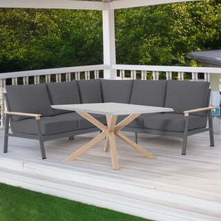 Supremo Polperro Mini Modular Set with 90cm Square Lounge Dining Table (without footstools)
