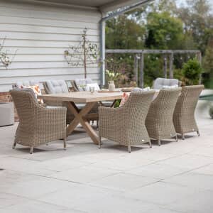Bramblecrest Fairford 8 Seat Dining Set With Ceramic Top Rectanglar Tables