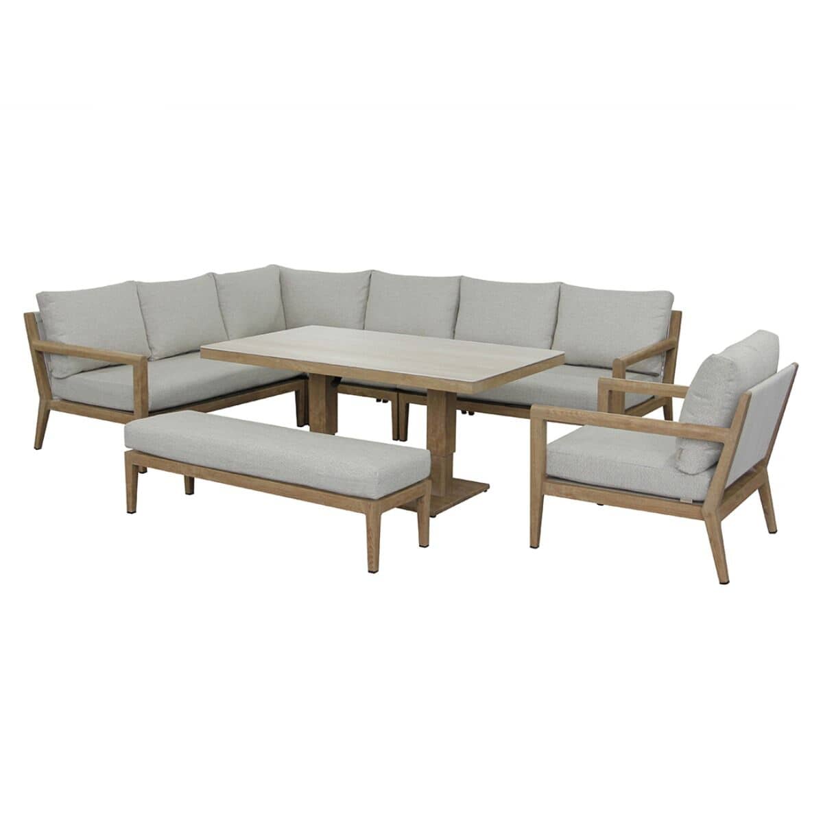 Bramblecrest Maine L-Shape Corner Sofa Set with Rectanglar Piston Table