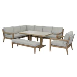 Bramblecrest Maine L-Shape Corner Sofa Set with Rectanglar Piston Table