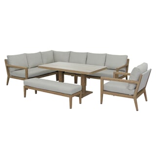 Bramblecrest Maine L-Shape Corner Sofa Set with Rectanglar Piston Table