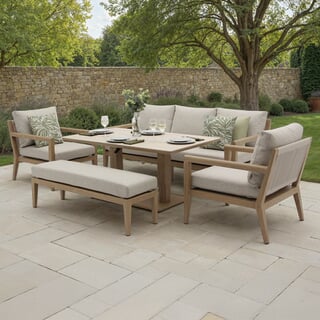 Bramblecrest Maine 3 Seat Lounge Set with Rectanglar Piston Table