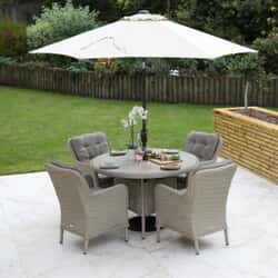 Supremo Cassano 4 Seat 120cm Round Dining Set