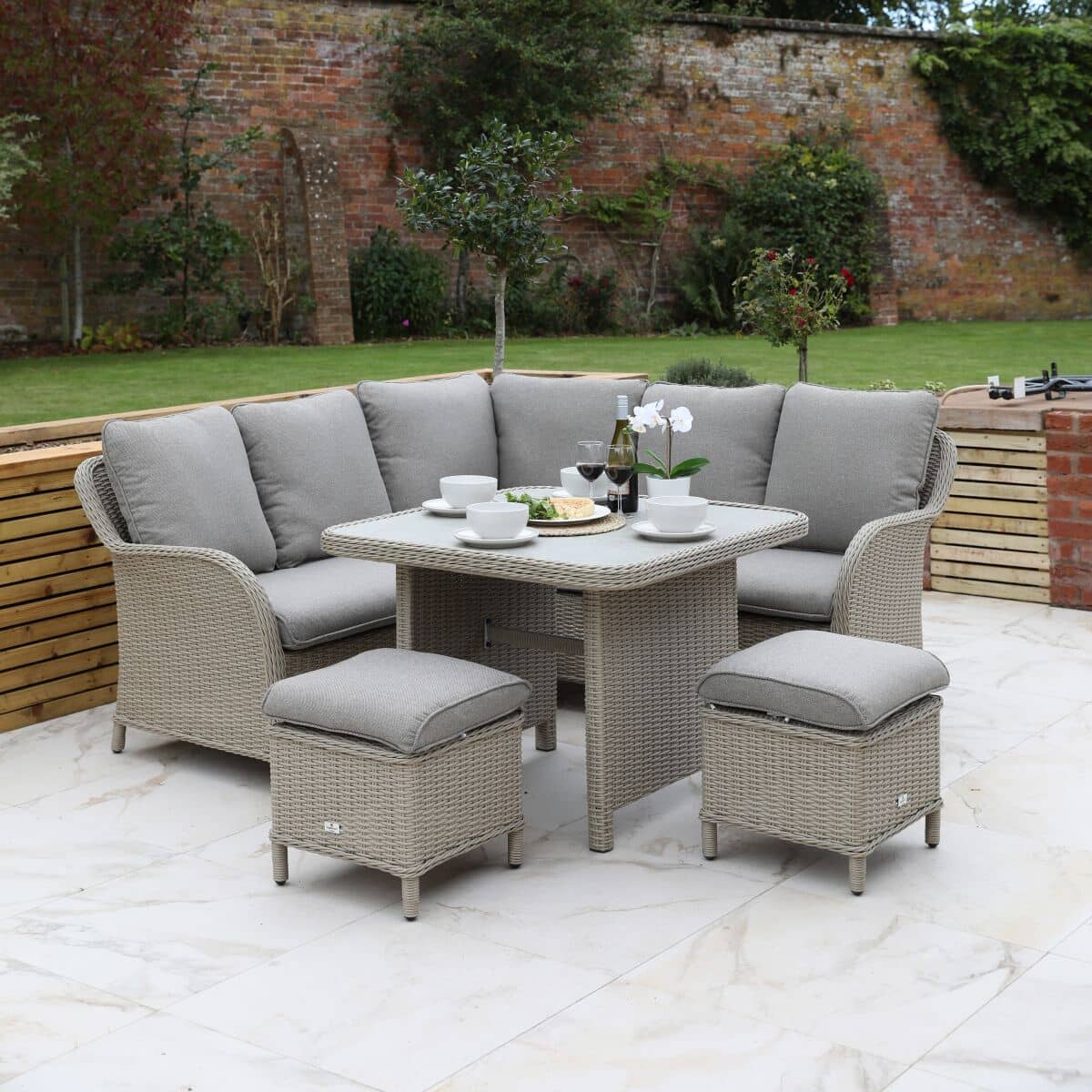 NEIGHBORHOOD × hxo/ W-MODULAR TABLE SET Supremo Cassano Mini Modular Set with 90cm Square Lounge Dining