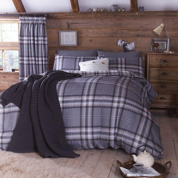 Catherine Lansfield Kelso Check Charcoal large