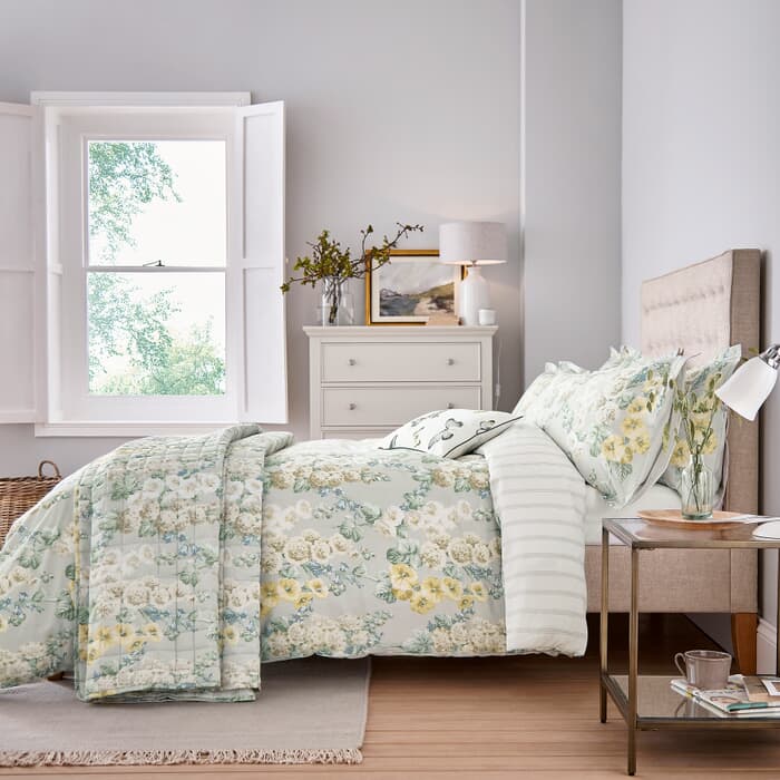 Sanderson Hollyhocks Silver large